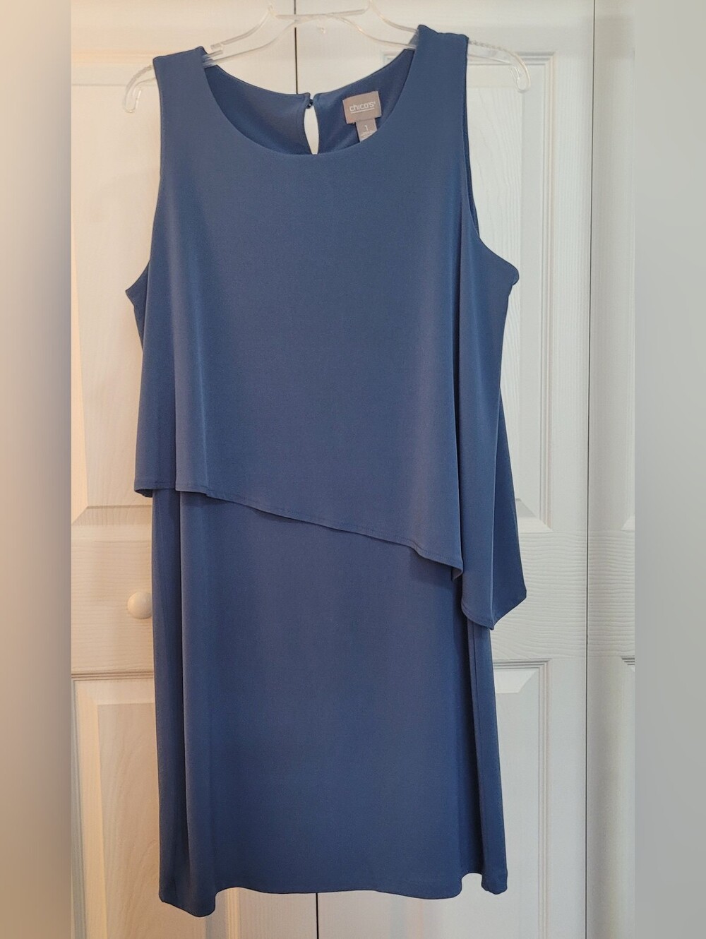 Chico's Dusty Blue Layered Sleeveless Dress